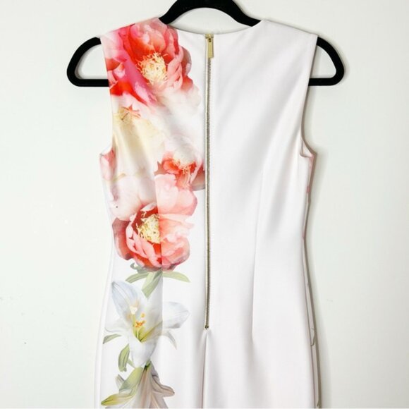 Calvin Klein Sheath Mini Dress Scuba Floral print Knee Length Cocktail Size US 2 - Picture 8 of 15